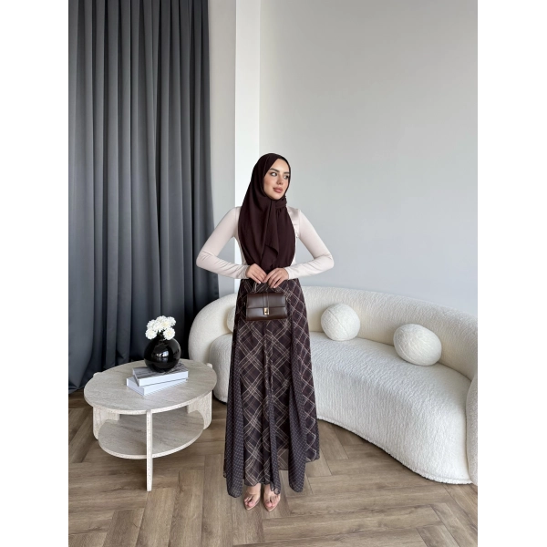 Viral Ekose Şifon Etek