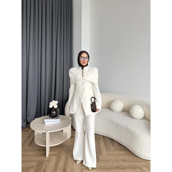 Vegas Ceketli Takım - Ekru ÖN SİPARİŞ