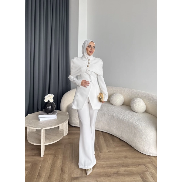 Vegas Ceketli Takım - Beyaz ÖN SİPARİŞ