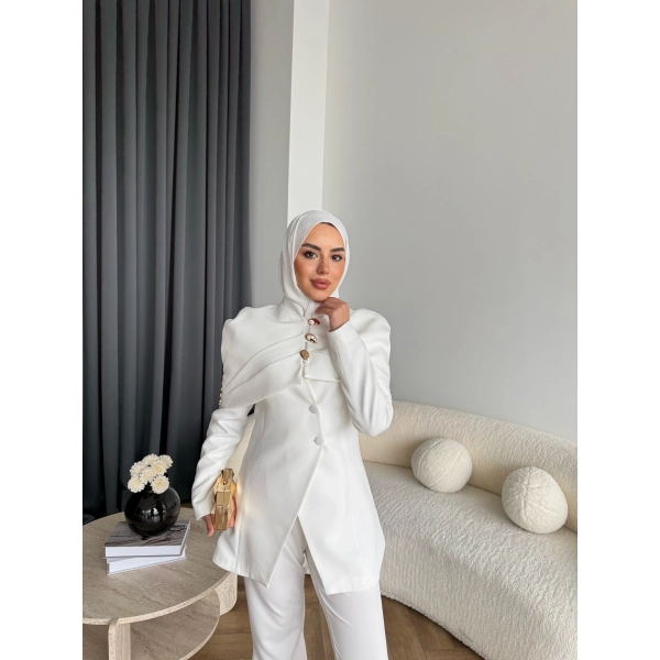 Vegas Ceketli Takım - Beyaz ÖN SİPARİŞ