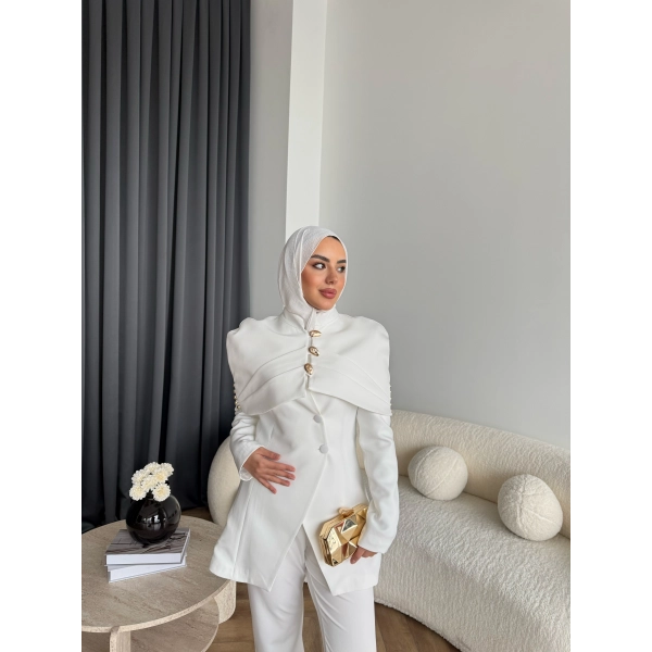 Vegas Ceketli Takım - Beyaz ÖN SİPARİŞ