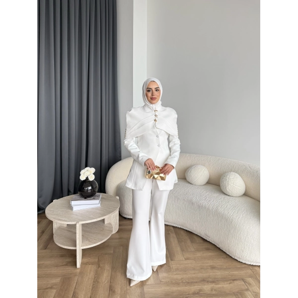 Vegas Ceketli Takım - Beyaz ÖN SİPARİŞ