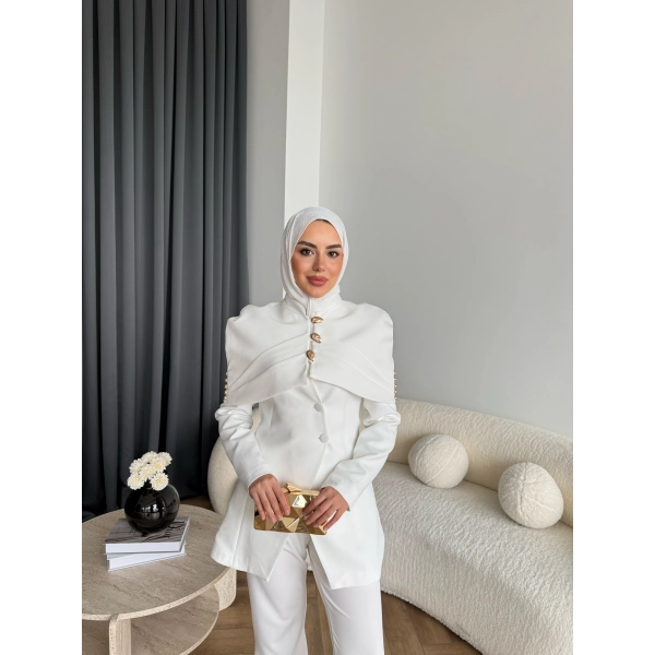 Vegas Ceketli Takım - Beyaz ÖN SİPARİŞ