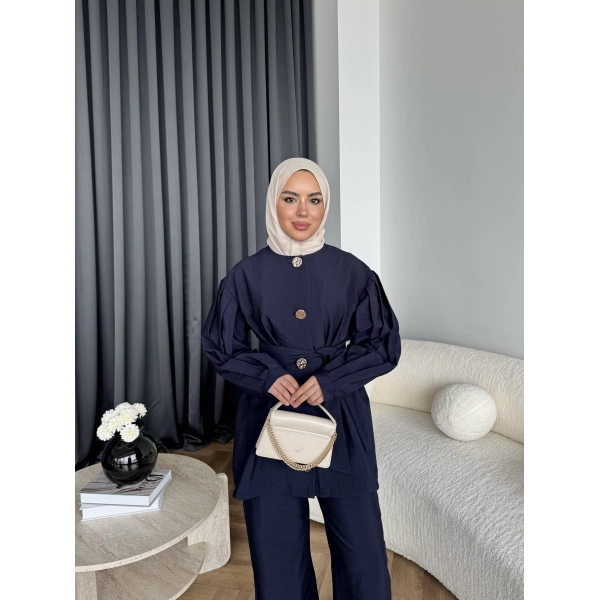 Tb - Eşla Gold Düğmeli Takım - Lacivert