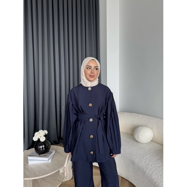 Tb - Eşla Gold Düğmeli Takım - Lacivert