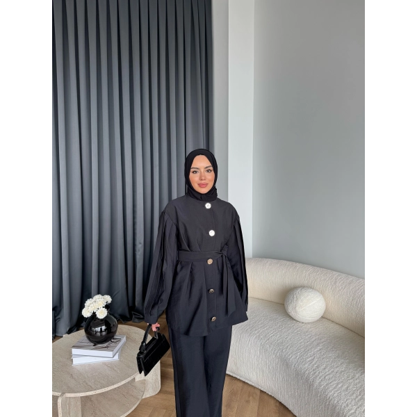 Tb - Eşla Gold Düğmeli Takım - Siyah