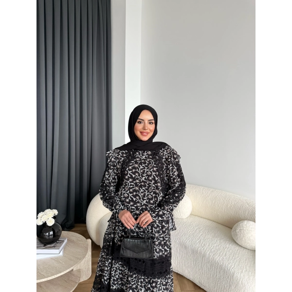 Ng - Livan Dantel Takım - Siyah