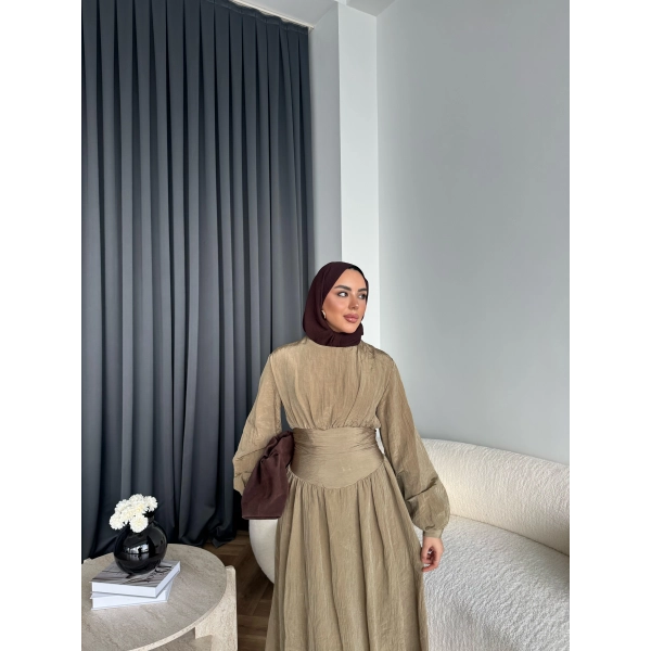 Moi - Özden Bel Detay Elbise - Yeşil - ÖN SİPARİŞTİR