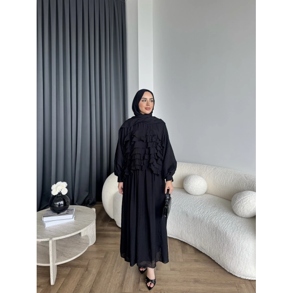 Ng - Kave Fırfırlı Etekli Takım - Siyah