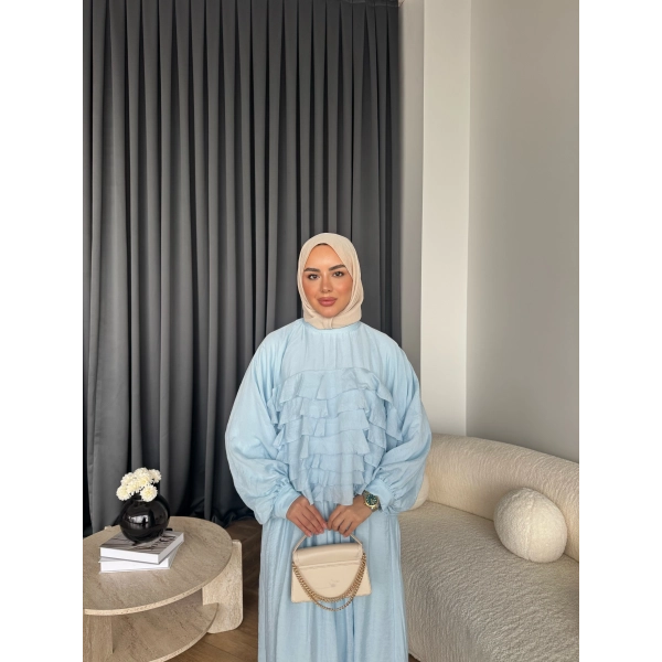 Ng - Kave Fırfırlı Etekli Takım - Mavi