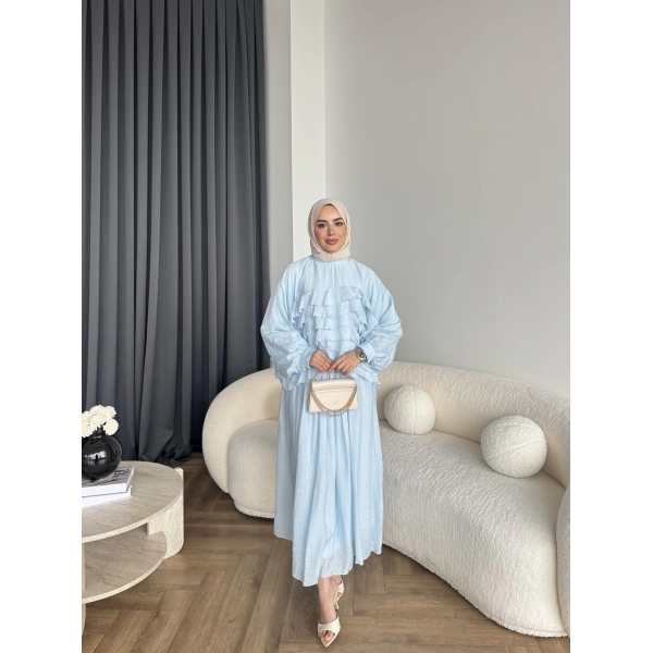 Ng - Kave Fırfırlı Etekli Takım - Mavi