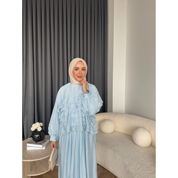 Ng - Kave Fırfırlı Etekli Takım - Mavi