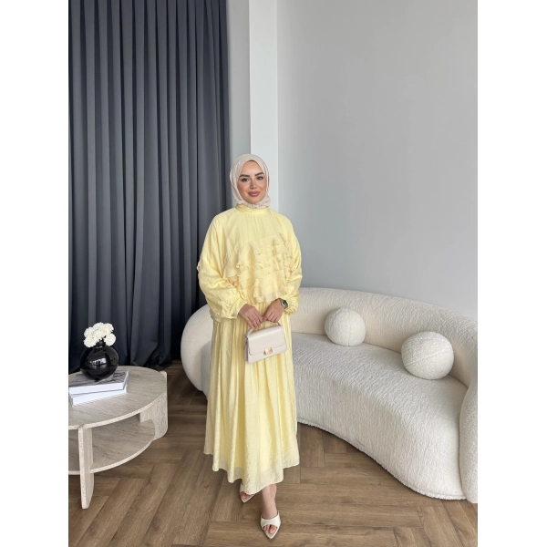 Ng - Kave Fırfırlı Etekli Takım - Sarı