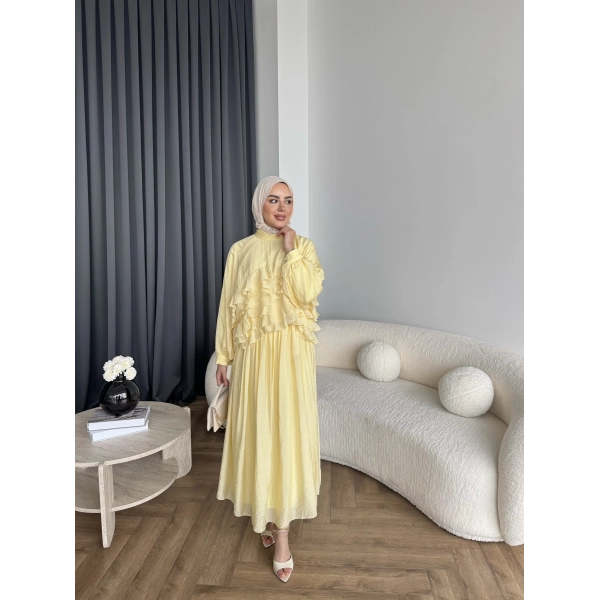 Ng - Kave Fırfırlı Etekli Takım - Sarı