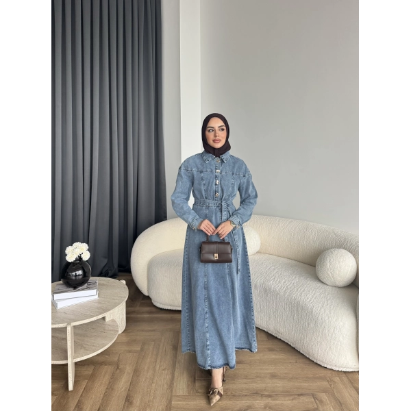 Hen - Enzo Kot Elbise - Açık Mavi