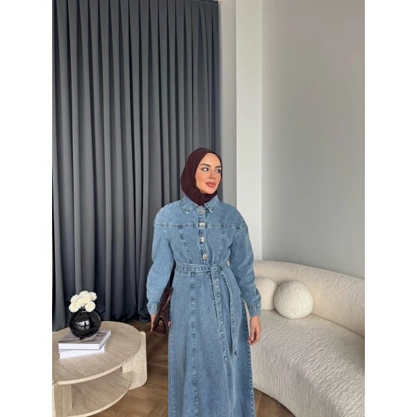 Hen - Enzo Kot Elbise - Açık Mavi