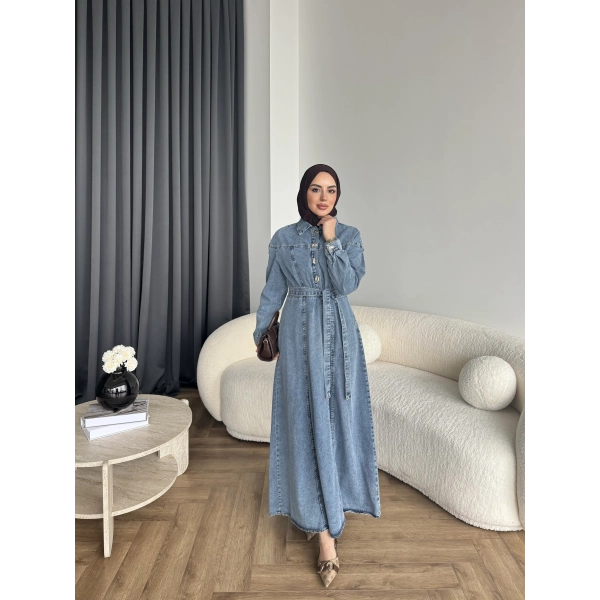 Hen - Enzo Kot Elbise - Açık Mavi