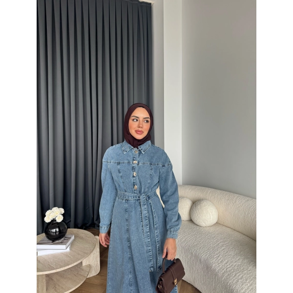 Hen - Enzo Kot Elbise - Açık Mavi