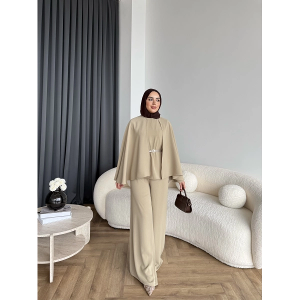 Qu - Polama Pelerinli Takım - Yeşil ÖN SİPARİŞ