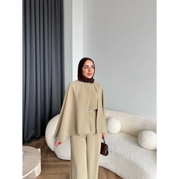 Qu - Polama Pelerinli Takım - Yeşil ÖN SİPARİŞ