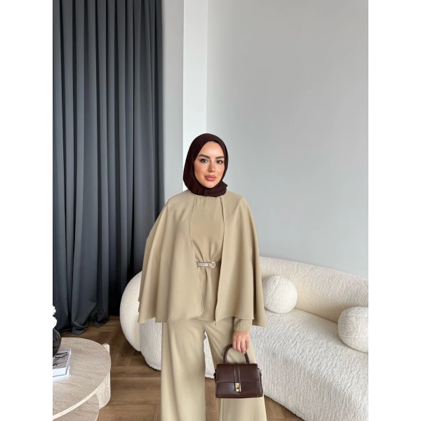 Qu - Polama Pelerinli Takım - Yeşil ÖN SİPARİŞ