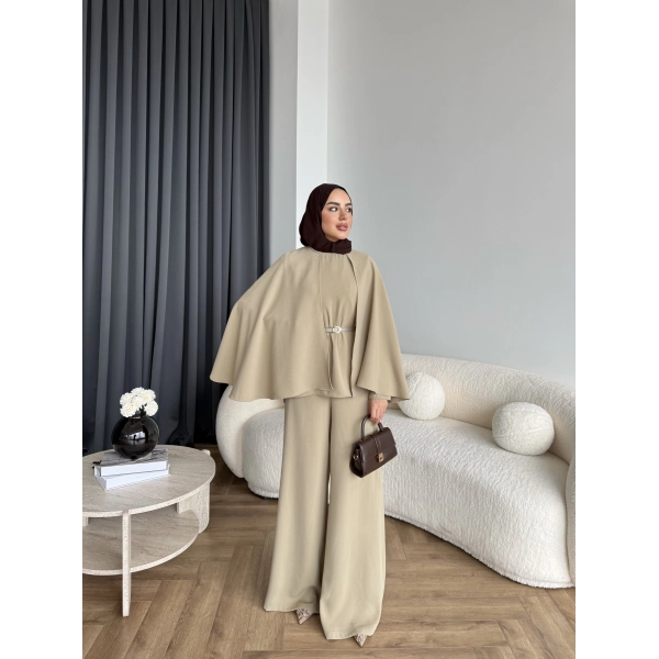 Qu - Polama Pelerinli Takım - Yeşil ÖN SİPARİŞ