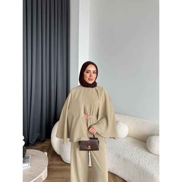 Qu - Polama Pelerinli Takım - Yeşil ÖN SİPARİŞ