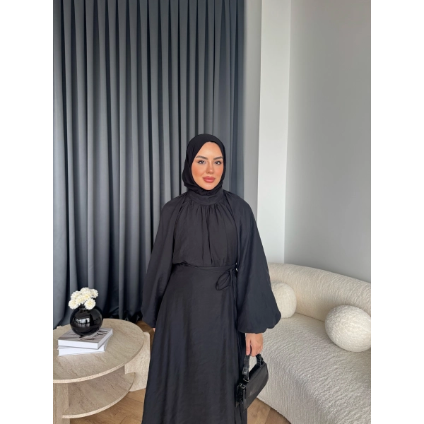 Qu - Balon Kol Etekli Takım - Siyah