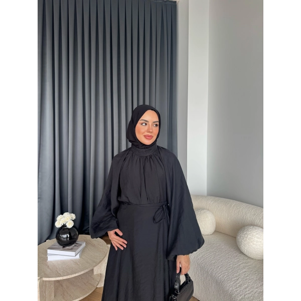 Qu - Balon Kol Etekli Takım - Siyah