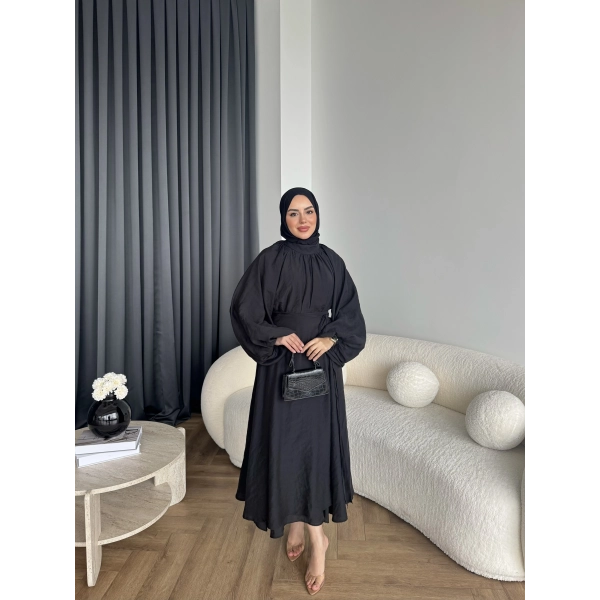 Qu - Balon Kol Etekli Takım - Siyah