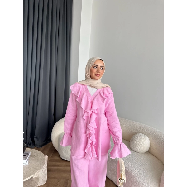 Gültür Taşlı Takım - Pembe