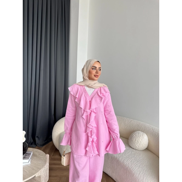 Gültür Taşlı Takım - Pembe