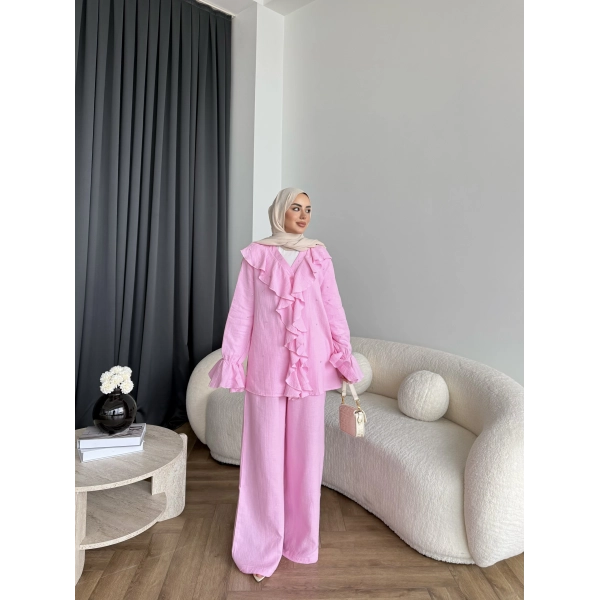 Gültür Taşlı Takım - Pembe