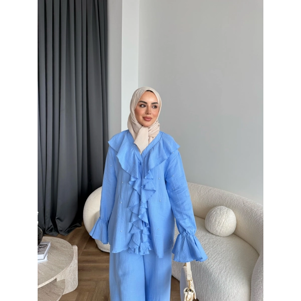 Gültür Taşlı Takım - Mavi