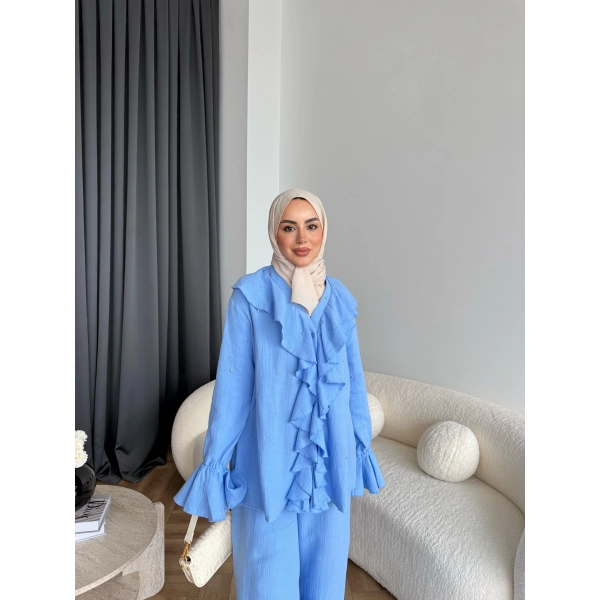 Gültür Taşlı Takım - Mavi