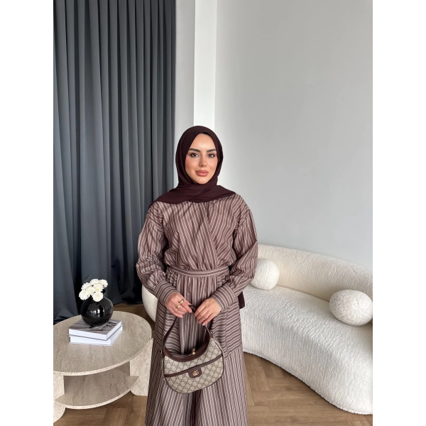 Duq - Nihle Çizgili Elbise - Yeşil