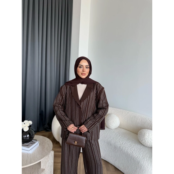 Asil Pırlanta Ceketli Takım - Kahve