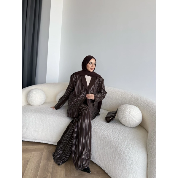 Asil Pırlanta Ceketli Takım - Kahve