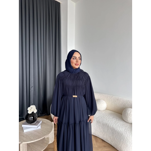 Hen - Margo Şifon Elbise - Lacivert