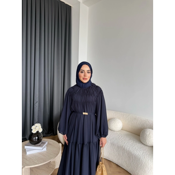 Hen - Margo Şifon Elbise - Lacivert