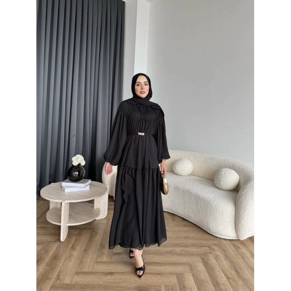 Hen - Margo Şifon Elbise - Siyah