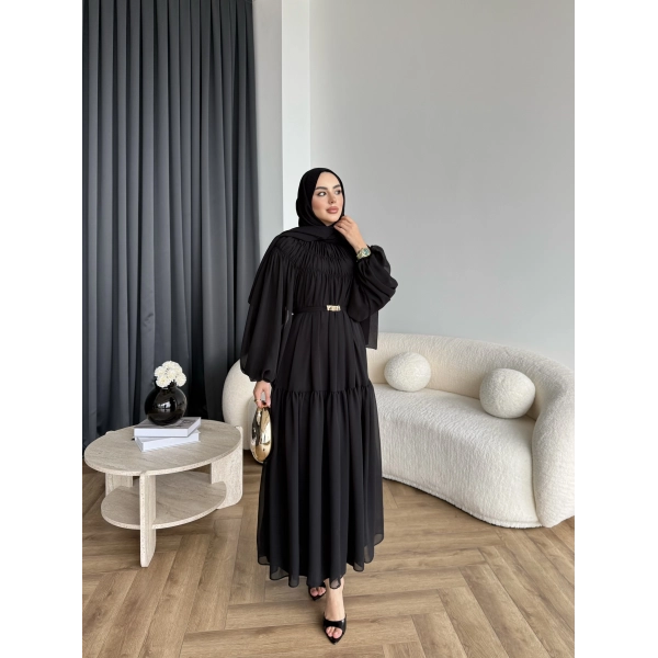 Hen - Margo Şifon Elbise - Siyah