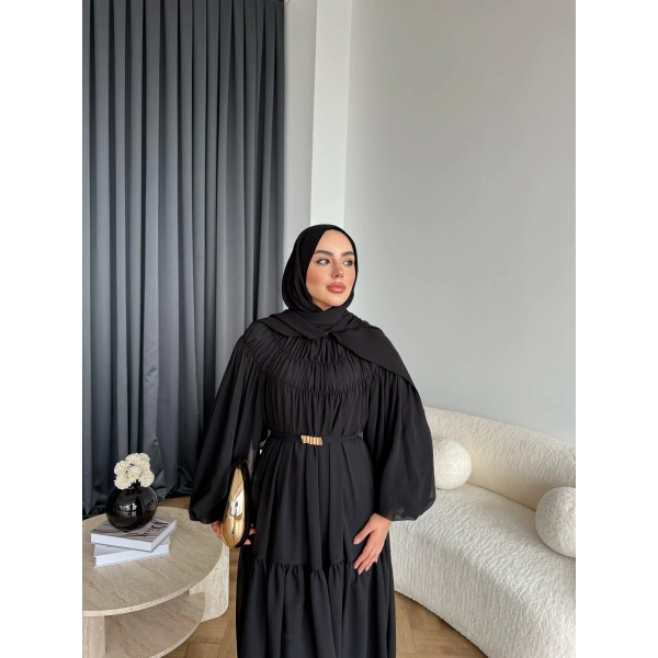 Hen - Margo Şifon Elbise - Siyah