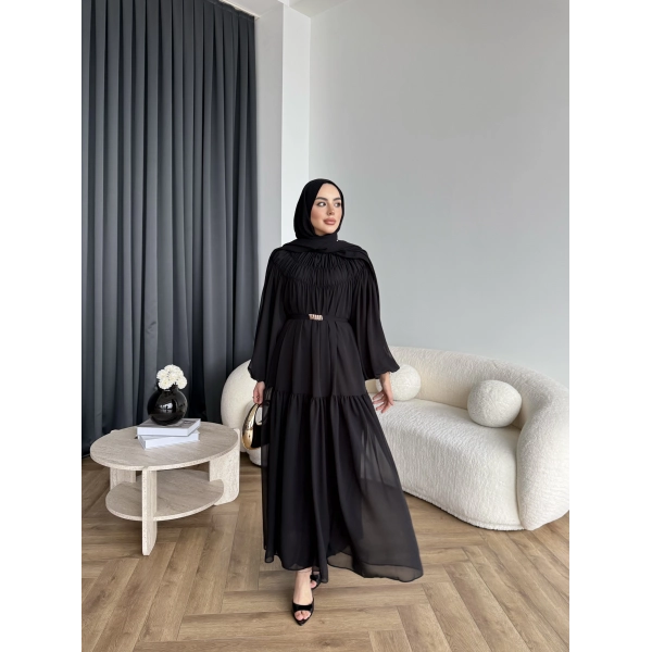 Hen - Margo Şifon Elbise - Siyah