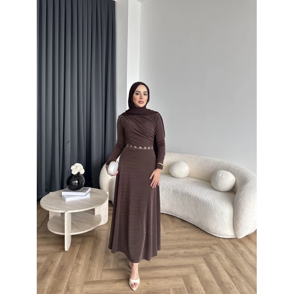 Duq - Lenox Buzzy Elbise - Acı Kahve