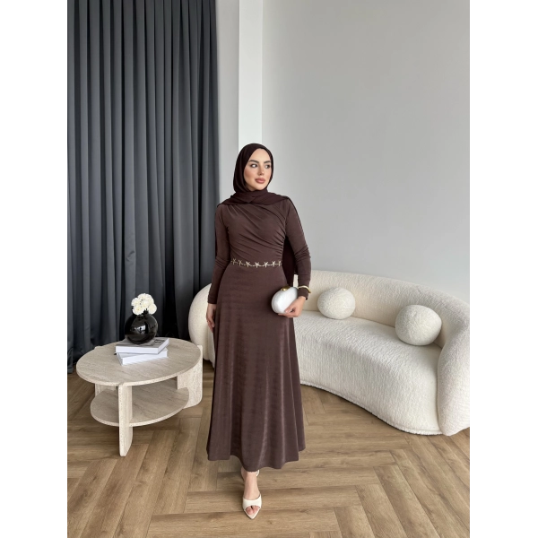 Duq - Lenox Buzzy Elbise - Acı Kahve