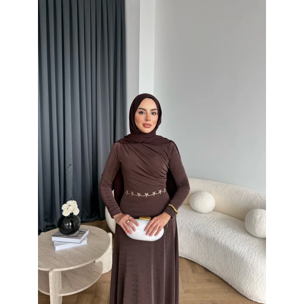 Duq - Lenox Buzzy Elbise - Acı Kahve