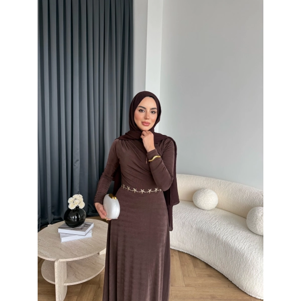 Duq - Lenox Buzzy Elbise - Acı Kahve