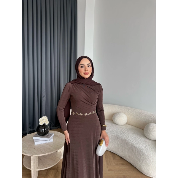 Duq - Lenox Buzzy Elbise - Acı Kahve