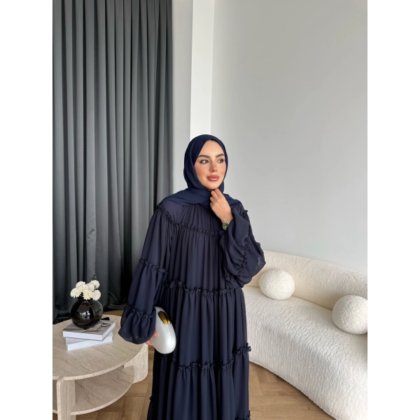 Hen - Luzy Şifon Elbise - Lacivert